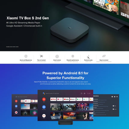 Xiaomi TV Box S 2nd Gen 4K HDR Google TV 2GB RAM 8GB Almacenamiento