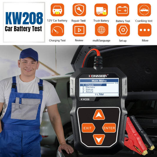 KONNWEI KW208 Probador De Batería Pantalla TFT Color
