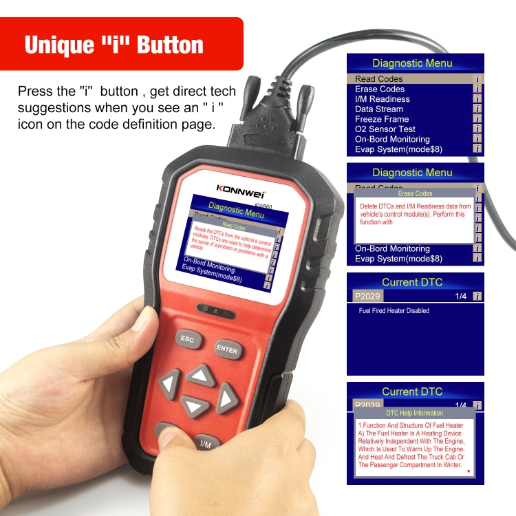 KONNWEI KW860 Probador De Batería Para Coche Pantalla 2,8