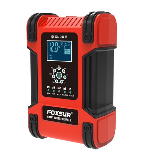 FOXSUR 12A 12V/24V Cargador AGM Automático Para Coche Y Moto