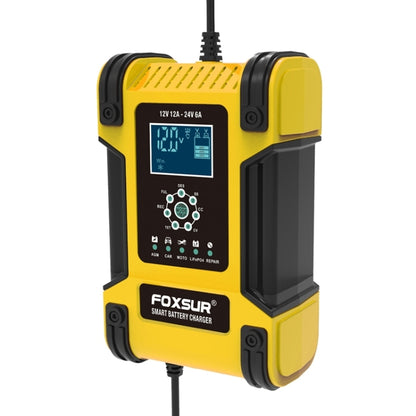 FOXSUR 12A 12V/24V Cargador AGM Automático Para Coche Y Moto