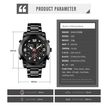 SKMEI 1642 Reloj Digital Pantalla Iluminada Estilo Urbano