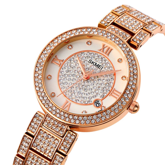 SKMEI 1739 Reloj Diamante Numeros Romanos Cuarzo Resistencia 30m