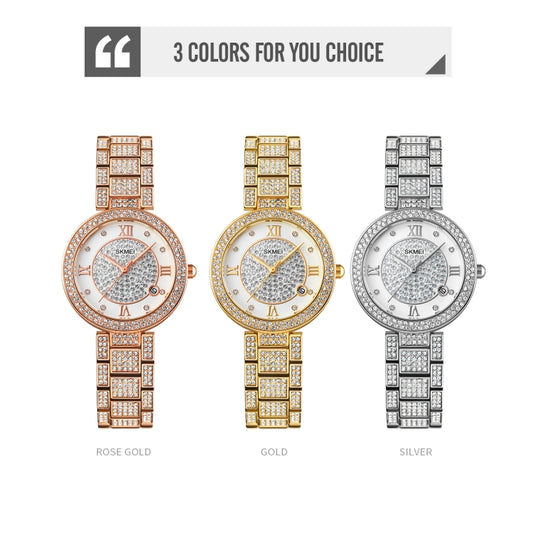 SKMEI 1739 Reloj Diamante Numeros Romanos Cuarzo Resistencia 30m