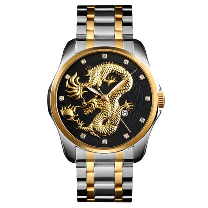 SKMEI 9193 Reloj Cuarzo Luminoso Calendario Dragón