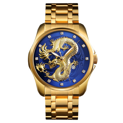 SKMEI 9193 Reloj Cuarzo Luminoso Calendario Dragón