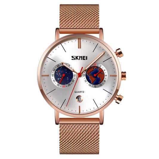 SKMEI 9231 Reloj Cuarzo Cronómetro Acero Inoxidable