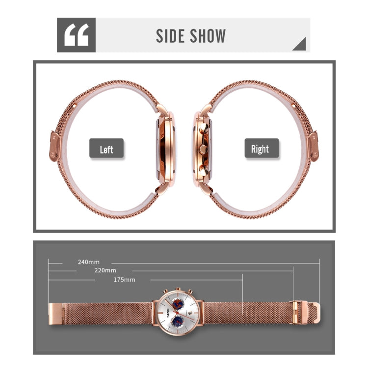 SKMEI 9231 Reloj Cuarzo Cronómetro Acero Inoxidable