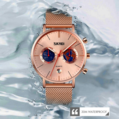 SKMEI 9231 Reloj Cuarzo Cronómetro Acero Inoxidable