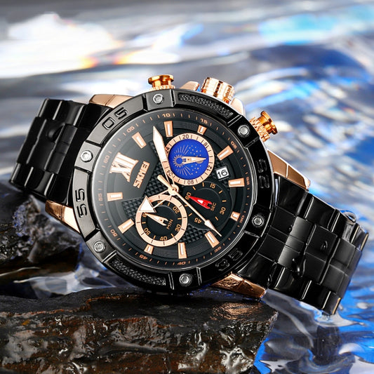 SKMEI 9235 Reloj Cronómetro Lunar Acero Inoxidable 30m