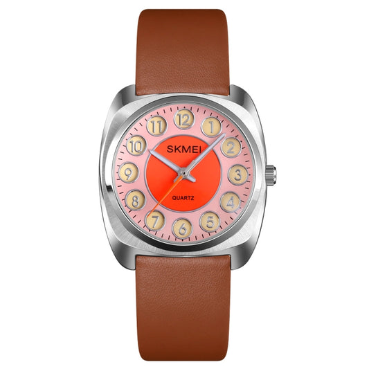 SKMEI Q029 Reloj Mujer Correa Cuero Elegante Diseño