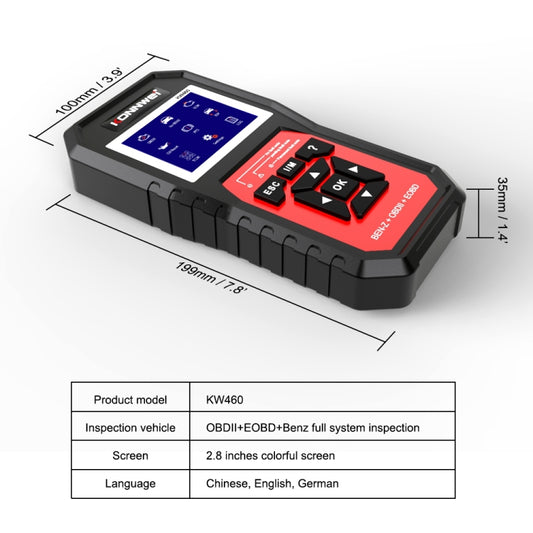 KONNWEI KW460 Diagnóstico Automotriz Lectura Códigos 12V