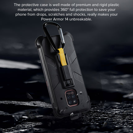 Funda Protectora Multifuncional TPU PC para Ulefone Power Armor 14 con Clip Trasero y Mosquetón 185x87x20 mm