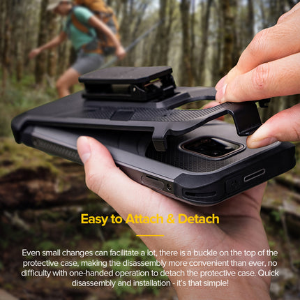 Funda Protectora Multifuncional TPU PC para Ulefone Power Armor 14 con Clip Trasero y Mosquetón 185x87x20 mm