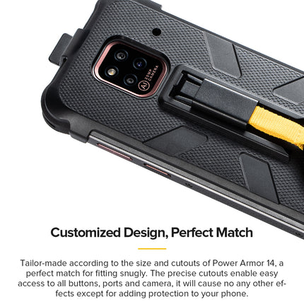 Funda Protectora Multifuncional TPU PC para Ulefone Power Armor 14 con Clip Trasero y Mosquetón 185x87x20 mm