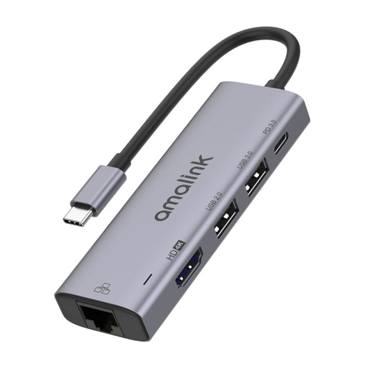 Amalink 95125D USB C Hub HDMI RJ45 2 USB 4K Multifuncion