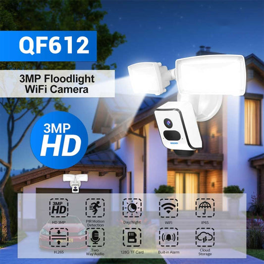Escam QF612 Cámara IP WiFi 3MP Reflector Visión Nocturna Exterior