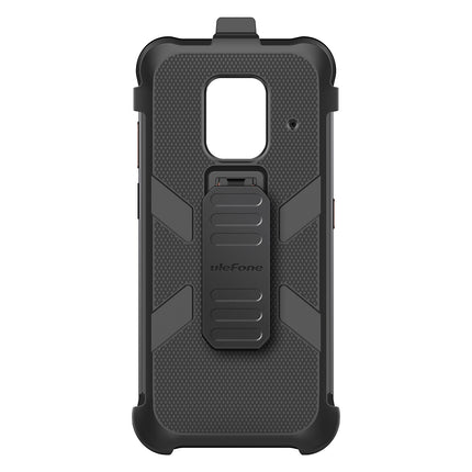 Funda para teléfono Ulefone Power Armor 14 Pro con clip trasero y mosquetón negra resistente TPU y PC