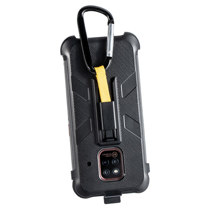 Funda para teléfono Ulefone Power Armor 14 Pro con clip trasero y mosquetón negra resistente TPU y PC