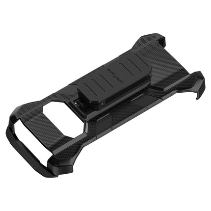 Funda para teléfono Ulefone Power Armor 15 con clip trasero y mosquetón negra resistente TPU y PC