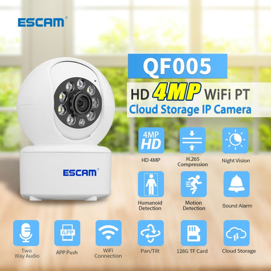 ESCAM QF005 Cámara Pan Tilt WiFi Visión Nocturna Interior