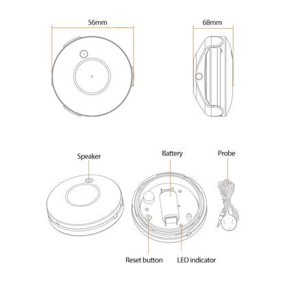 NEO NAS-WS02B ZigBee Sensor De Inundación Notificación Móvil