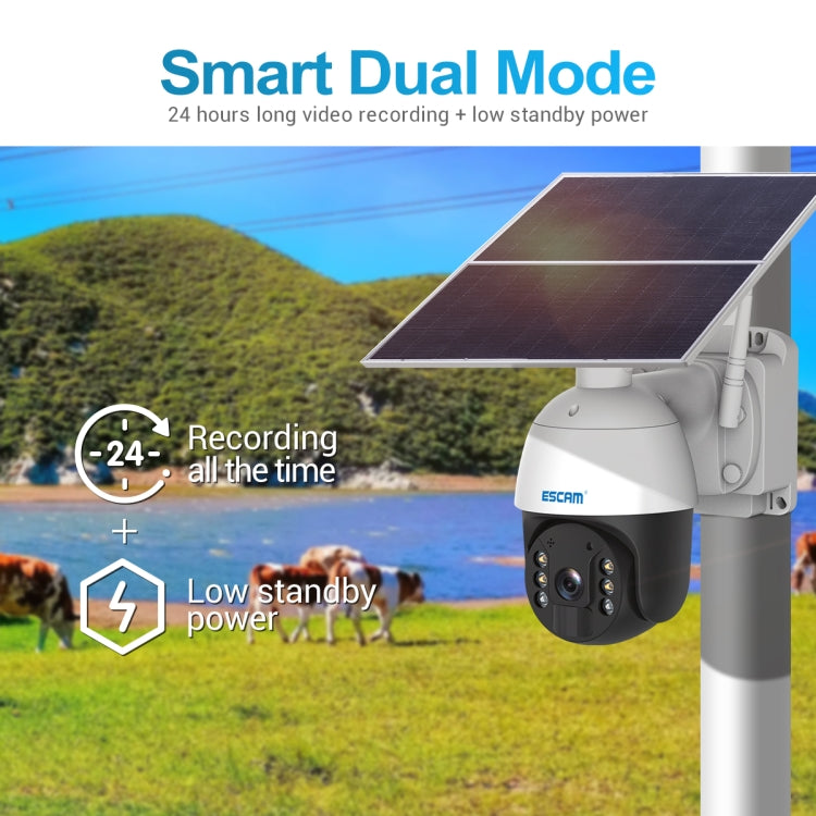 ESCAM QF624 Cámara IP 1080P WiFi IP66 Con Panel Solar Resistente