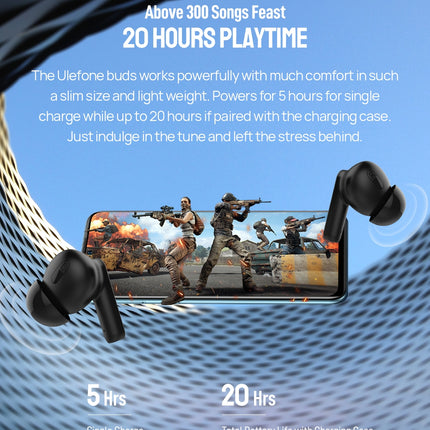 Ulefone Buds TWS Auriculares Bluetooth 5.1 Inalámbricos Blancos IPX4