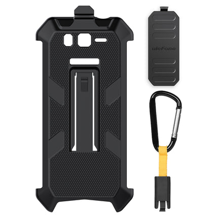 Funda para teléfono Ulefone Armor 20WT con clip trasero y mosquetón negra resistente TPU y PC