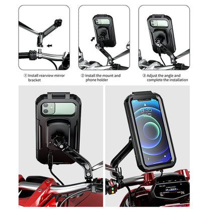 MotoCharge Espejo Para Moto Carga Inalámbrica Impermeable