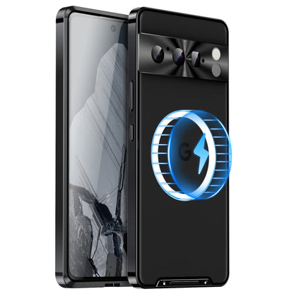 Estuche de teléfono de metal esmerilado magnético MagSafe, For Google Pixel 9 Pro XL, For Google Pixel 9 Pro, For Google Pixel 9, For Google Pixel 8a, For Google Pixel 8 Pro, For Google Pixel 8, For Google Pixel 7a, For Google Pixel 7 Pro