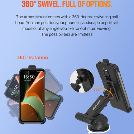 Ulefone Soporte de Teléfono para Coche con Ventosa 14-20cm Negro