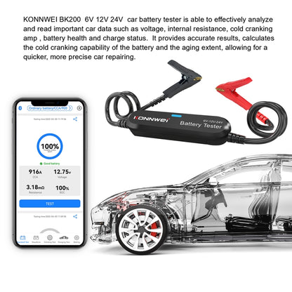 KONNWEI BK200 Probador de Batería Bluetooth para Coche