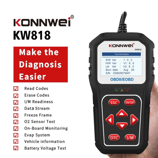 KONNWE KW818 Herramienta OBD2 Bluetooth Lectura de Códigos