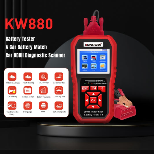 KONNWEI KW880 Escáner OBD2 3 en 1 Diagnóstico Vehicular