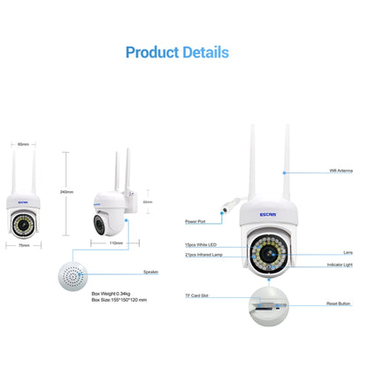 Escam PVR007 Camara de Seguridad Visión Nocturna Color WiFi