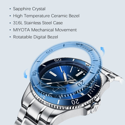 North Edge Anchor Reloj 100m Impermeable Caja 42mm Elegante