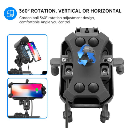 WUPP ZH-1848B1 Soporte Teléfono Moto Navegación Carga 15W
