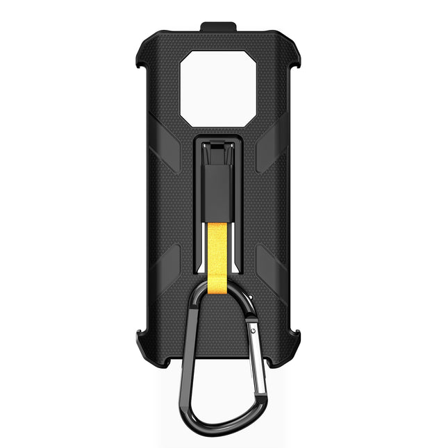 Funda para teléfono Ulefone Armor 22 con clip trasero y mosquetón negro resistente TPU y PC