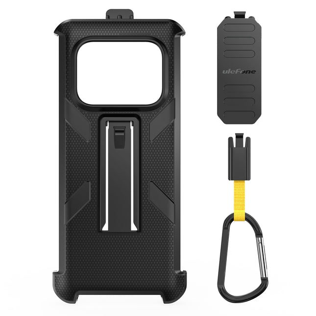 Funda para móvil Ulefone Armor 25T 25T Pro con clip trasero y mosquetón negra resistente TPU y PC
