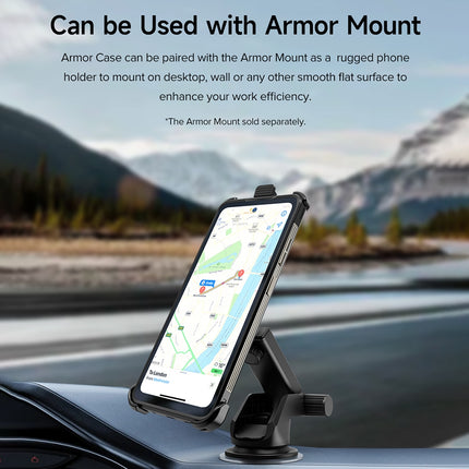 Funda para móvil Ulefone Armor 25T 25T Pro con clip trasero y mosquetón negra resistente TPU y PC