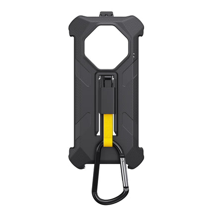 Funda para móvil Ulefone Armor X16 Pro con clip trasero y mosquetón negra resistente TPU y PC