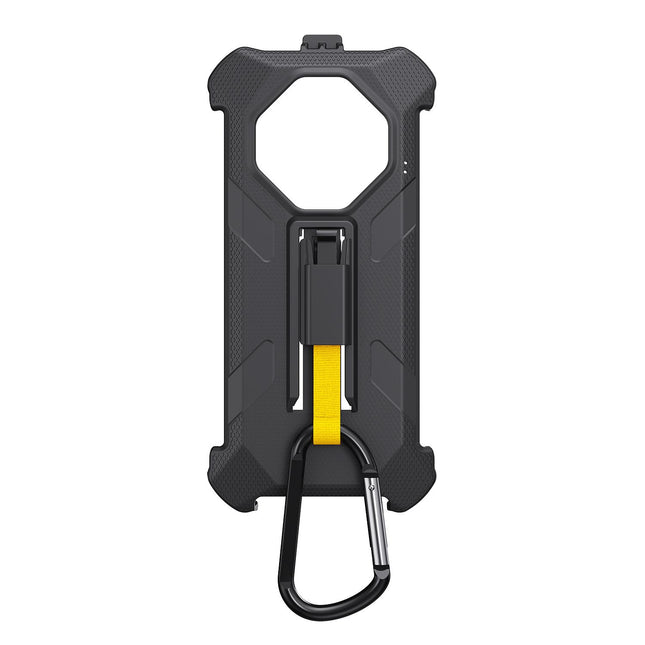 Funda para móvil Ulefone Armor X16 Pro con clip trasero y mosquetón negra resistente TPU y PC