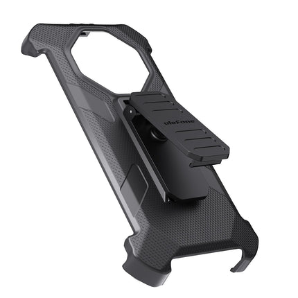 Funda para móvil Ulefone Armor X16 Pro con clip trasero y mosquetón negra resistente TPU y PC