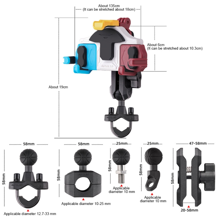 MOTOSLG Cangrejo Soporte Teléfono Motocicleta Rotación 360