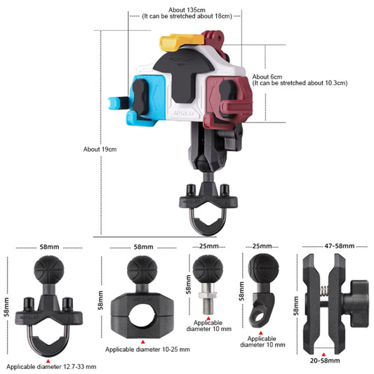 MOTOSLG Cangrejo Soporte Teléfono Motocicleta Rotación 360