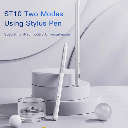 Yesido ST10 Stylus activo magnético dual modo batería 100mAh carga tipo C blanco