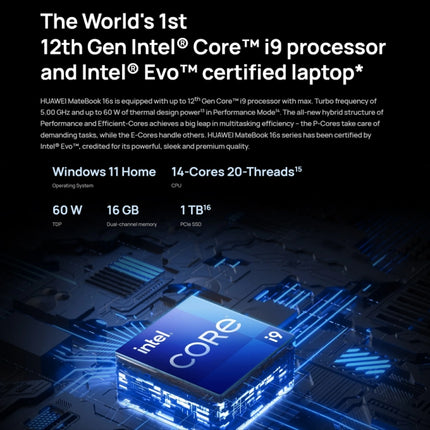 HUAWEI MateBook 16s Portátil Core I9 16GB+1TB Rendimiento by Huawei