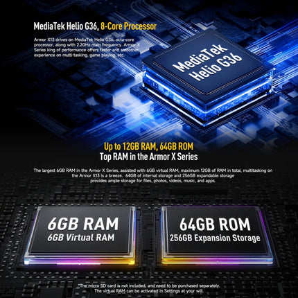 Ulefone Armor X13 Teléfono 6GB64GB 4G IP68 Resistente