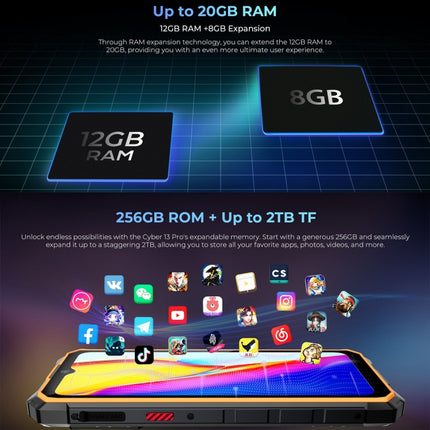HOTWAV CYBER 13 Pro Teléfono Resistente 12GB+256GB IP68